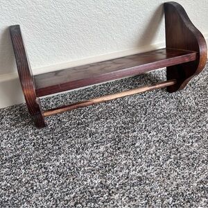 Wood Country Chic Towel Holder Shelf - Bathroom or Kitchen Shelf